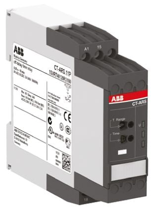 ABB S Series DIN Rail Timer Relay, 1-Contact, 24 to 240 V ac/dc 24V ac, 240 V ac, 0.05 s to 10 min, 1-Function, SPDT