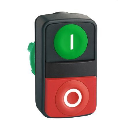 Schneider Electric Harmony Series Green, Red Spring Return Push Button Head, 22 mm Cutout, IP67, IP69K