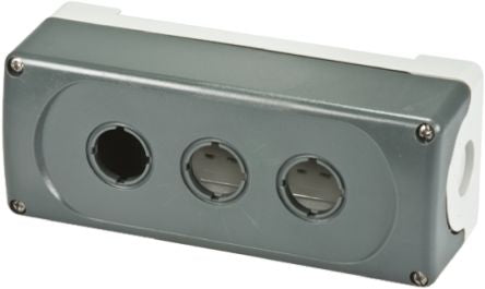 ABB Grey Plastic ABB Modular Push Button Enclosure - 3 Hole 22 mm Diameter