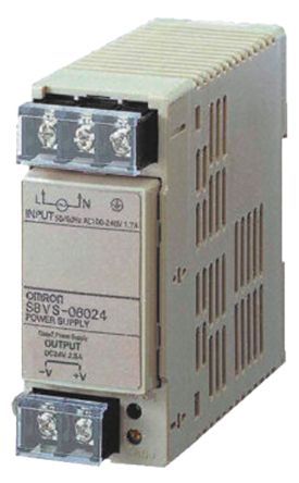Omron S8VS Switched Mode DIN Rail Power Supply 240V ac 24V dc, 2.5 A Output DC 60 W