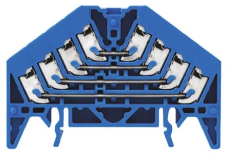 Weidmüller 1173930000 P Series DIN Rail Terminal Block Blue, 1.5mm², 4-Level, Push-in