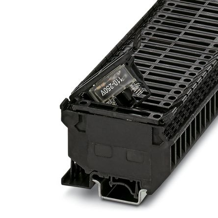 Phoenix Contact 3004142 UK5-HESILA 250 Series Fuse Modular Terminal Block Black, 0.2mm², 4 mm², 1-Level Fused, Screw