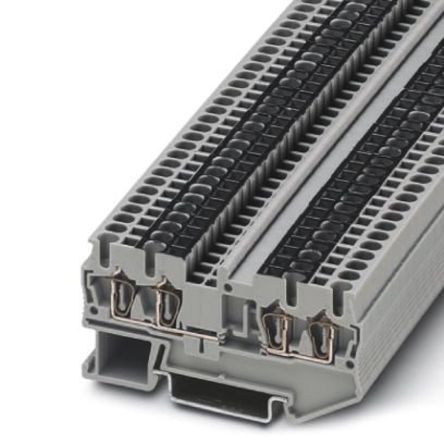 Phoenix Contact 3031636 ST 2.5-QUATTRO-U Series DIN Rail Terminal Block Grey, 0.08mm², 4 mm², 1-Level, Spring Cage