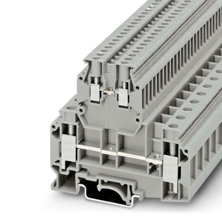 Phoenix Contact 2771007 UKKB 10/2.5 Series Double Level Terminal Block Grey, 0.2mm², 4 mm², 2-Level, Screw