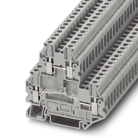 Phoenix Contact 3046663 UTTB 2.5-DIO/U-O Series Component Terminal Block Grey, 0.14mm², 4 mm², 2-Level, Screw