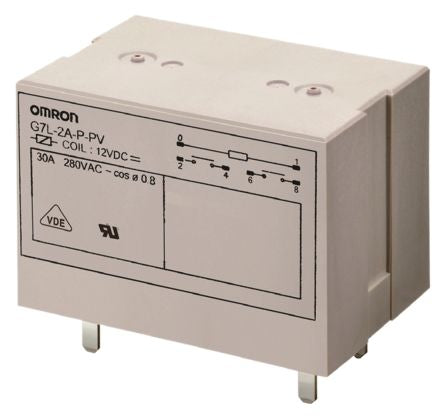 Omron PCB Power Relay, 24V dc Coil, 30A Switching Current, DPST