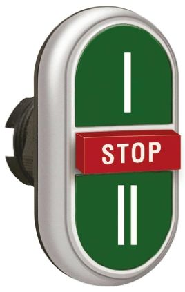 Lovato Platinum Series Red, Green Spring Return Push Button Head, 22 mm Cutout, IP69K, IP67, IP66