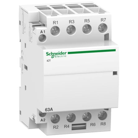 Schneider Electric Acti9 iCT Contactor, 230V ac Coil, 4-Pole, 63 A, 2.1 W 240V, 4 NC, 400V ac