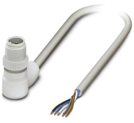 Phoenix Contact Male 4 way Right Angle to 5 way Unterminated Sensor Actuator Cable, 5 m