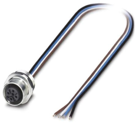 Phoenix Contact Female 4 way M12 to Unterminated 4 way Free End Sensor Actuator Cable, 0.5 m