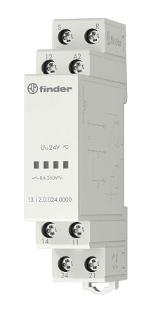 Finder DIN Rail Power Relay, 12V ac/dc Coil, 8A Switching Current, SPDT