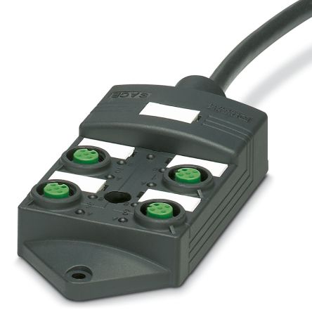 Phoenix Contact SACB Series Sensor Box, 4 Port, M12 Connector, 5 m
