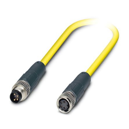 Phoenix Contact Female 4 way M8, Straight to Male 4 way M8, Straight Sensor Actuator Cable, 1.5 m