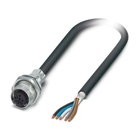 Phoenix Contact Female 5 way M12 to 5 way Free Cable End Sensor Actuator Cable, 1 m