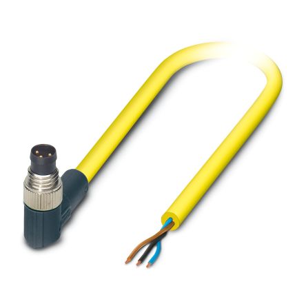 Phoenix Contact Male 3 way Right Angle to 3 way Unterminated Sensor Actuator Cable, 2 m