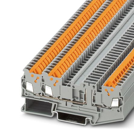 Phoenix Contact 3050413 QTC 1.5-TWIN-TG Series Disconnect Terminal Block Grey, 1.5mm², 1-Level, Quick Connect