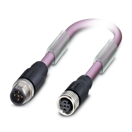 Phoenix Contact Male 5 way Straight to Female 5 way Straight Bus Cable, 5 m