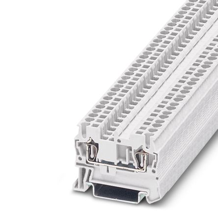 Phoenix Contact 3037119 ST 2.5 WH Series Feed Through Terminal Block White, 2.5mm², 1-Level, Spring Cage