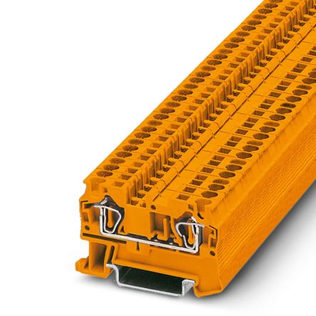 Phoenix Contact 3037135 ST 4 OG Series Feed Through Terminal Block Orange, 1-Level, Spring Cage