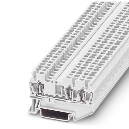 Phoenix Contact 3037339 ST 2.5-TWIN WH Series Feed Through Terminal Block White, 1-Level, Spring Cage