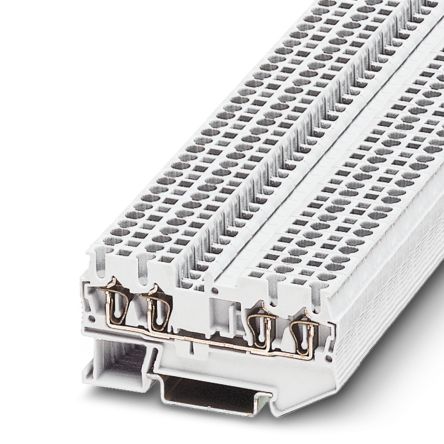 Phoenix Contact 3037449 ST 2.5-QUATTRO WH Series Feed Through Terminal Block White, 1-Level, Spring Clamp