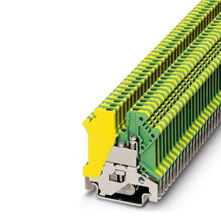 Phoenix Contact 0441083 USLKG 3 Series Earth Terminal Block Yellow, Green, 0.2mm², 2.5 mm², 1-Level, Screw