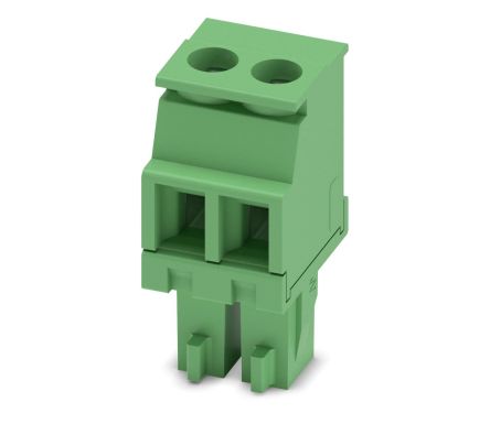Phoenix Contact MCVR 1.5/2-ST-3.81 Series Pluggable Terminal Block, 2-Contact, 3.81 mm Pitch, 1 Row, 1827127