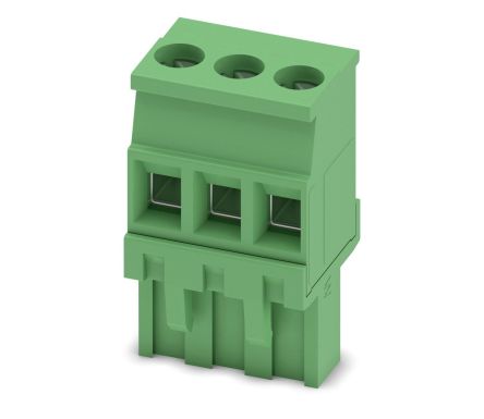 Phoenix Contact MVSTBR 2.5/3-ST Series Pluggable Terminal Block, 3-Contact, 5 mm Pitch, 1 Row, 1792029