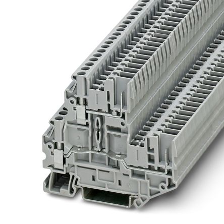 Phoenix Contact 3060351 UTTB 2.5/2P Series Double Level Terminal Block Grey, 0.14mm², 4 mm², 2-Level, Screw