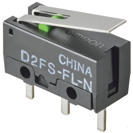 Omron Hinge Lever Micro Switch, PCB Terminal Terminal, 0.1A, 600 V ac, 6 V dc, SPST, IP40