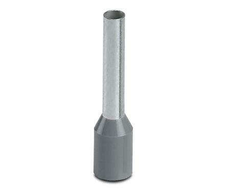 Phoenix Contact, AI 2.5 -12 GY Insulated Bootlace Ferrule Kit, 12 mm Pin Length, 2.3 mm Pin Diameter, Grey to 14 AWG
