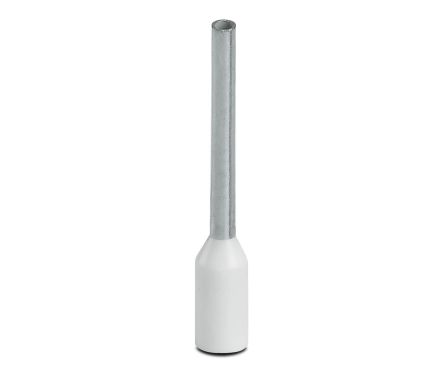 Phoenix Contact, AI0.5 -12 WH Insulated Bootlace Ferrule Kit, 12 mm Pin Length, 1.1 mm Pin Diameter, White to 20 AWG