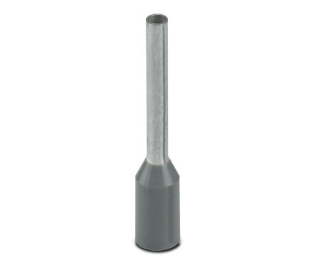 Phoenix Contact, AI0.75-10 GY Insulated Crimp Bootlace Ferrule, 10 mm Pin Length, 1.3 mm Pin Diameter, Grey to 18 AWG