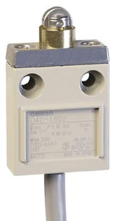 Omron D4C Series Roller Plunger Limit Switch, 1 NO/1 NC, IP67, 250V ac