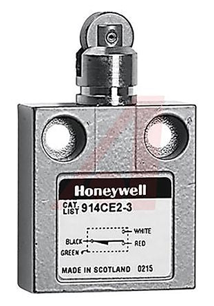 Honeywell 914CE Series Roller Plunger Limit Switch, SPDT, IP66, IP67, IP68, Die Cast Zinc Housing, 250V ac