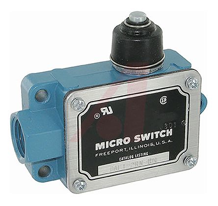 Honeywell BAF Series Plunger Limit Switch, SPDT, IP3, IP4, Zinc Die Cast Housing, 480V ac, 20A