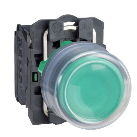 Schneider Electric Harmony XB5 Series Push Button Switch, Spring Return, Panel, 22 mm Cutout, SPST, Green LED, IP66,