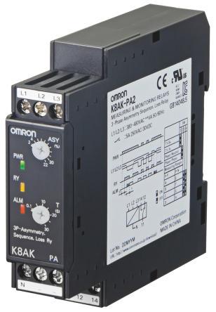Omron Monitoring Relay, 3 Phase, SPDT, DIN Rail