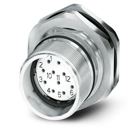 Phoenix Contact Circular Connector, 12 Contacts, Panel Mount, M23 Connector, Plug, Female, IP67, CA-12S Series