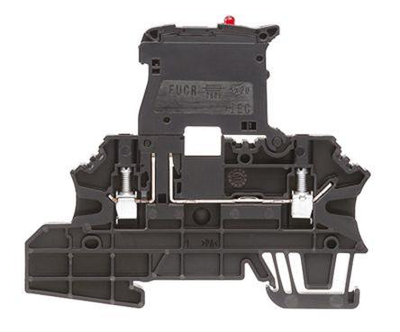 Weidmüller 1162930000 W Series Fused DIN Rail Terminal Black, 2.5mm², 1-Level Fused, Screw