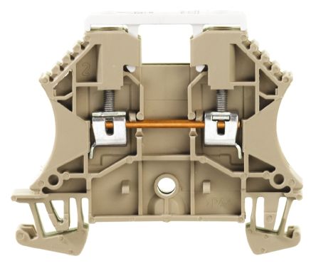 Weidmüller 1041500000 W Series Thermoelectric Voltage Terminal Block Dark Beige, 2.5mm², 1-Level, Screw