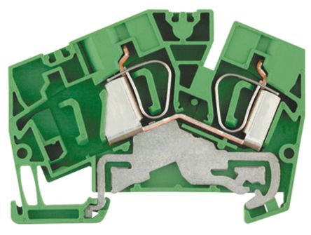 Weidmüller 1771370000 Z Series PE Terminal Green, Yellow, 6mm², 1-Level, Clamp