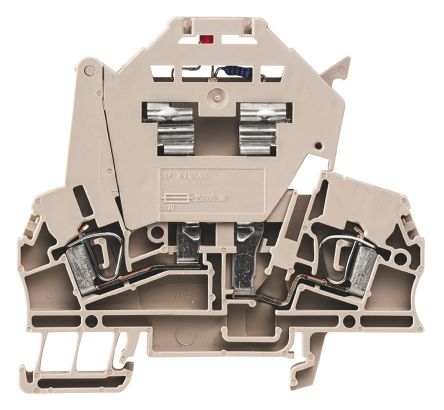 Weidmüller 1616440000 ZSI Series Fused DIN Rail Terminal Beige, 2.5mm², 1-Level Fused, Clamp
