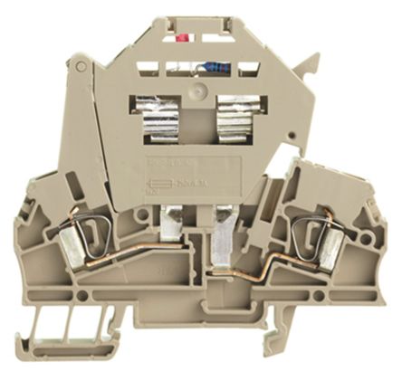 Weidmüller 1616420000 Z Series Fused DIN Rail Terminal Beige, 1-Level Fused, Clamp