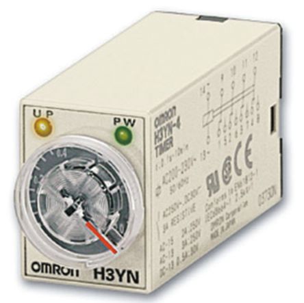 Omron H3YN Series Plug-in Solid State Timer, 4-Contact, 12 V dc, 24 V dc, 48 V dc, 100 V dc, 110 V dc, 125 V dc 100 V