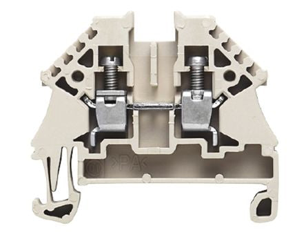 Weidmüller 1042600000 W Series Feed Through Terminal Block Dark Beige, 4mm², 1-Level, Screw