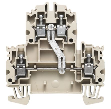 Weidmüller 1041910000 W Series Double Level Terminal Block Dark Beige, 4mm², 2-Level, Screw