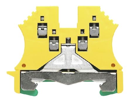 Weidmüller 1016500000 W Series DIN Rail Terminal Block Yellow, Green, 1.5mm², 1-Level, Screw