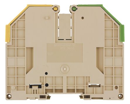 Weidmüller 1846030000 W Series DIN Rail Terminal Block Green, Yellow, 150mm², 16 mm², 1-Level, Screw