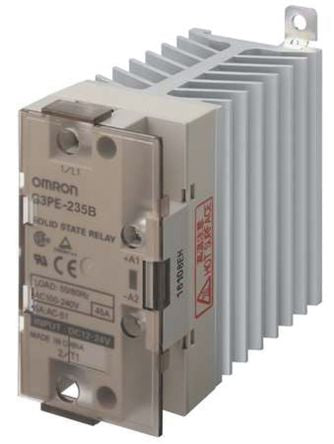 Omron G3PE Series Solid State Relay, 35 A Load, DIN Rail Mount, 264 V ac Load, 24V dc Control